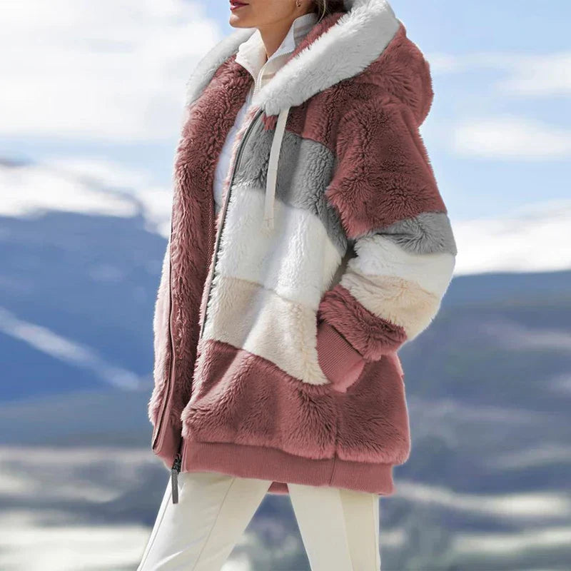 Giselle - Women's Striped Winter Coat